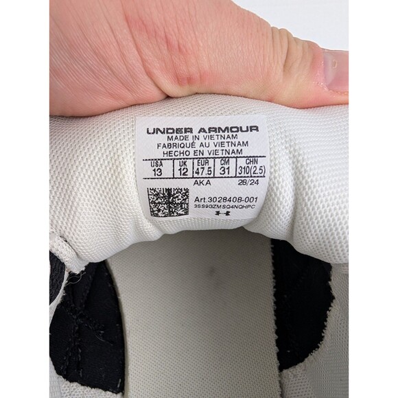 Men\'s Size 13 Under Armour Essential Runner Black White 3028408-001 main image 4